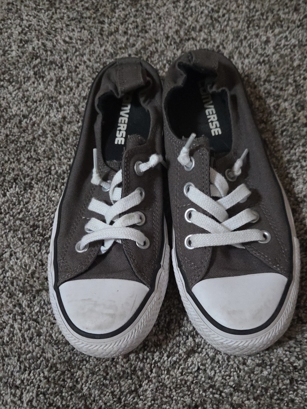 Converse Kids Low Top Sneakers in Gray and White